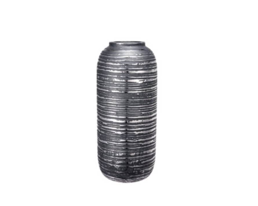 THE BROWNHOUSE INTERIORS Tall Silver Ceramic Vase