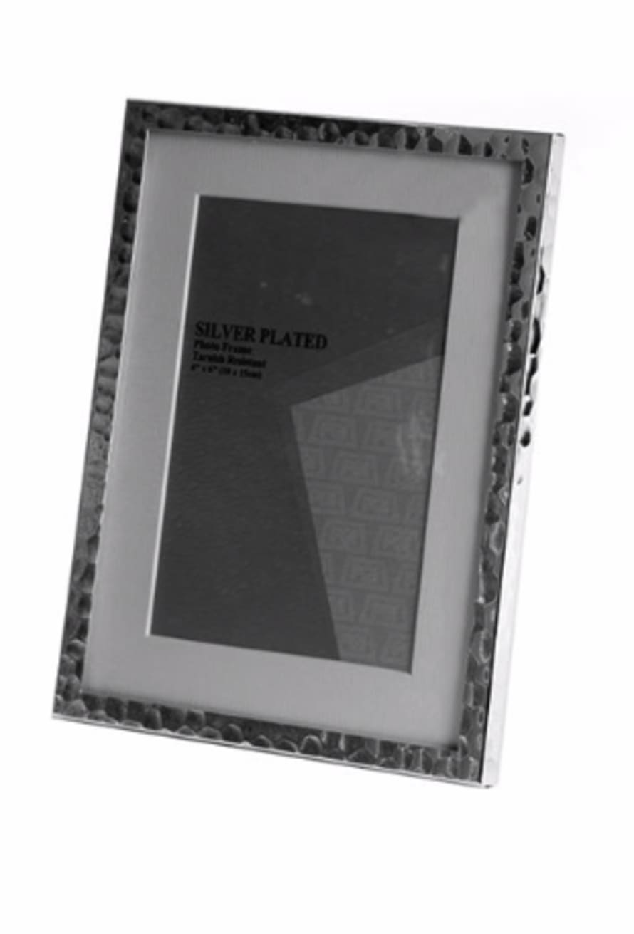 THE BROWNHOUSE INTERIORS Small Hammered Silver Plated Photo Frame