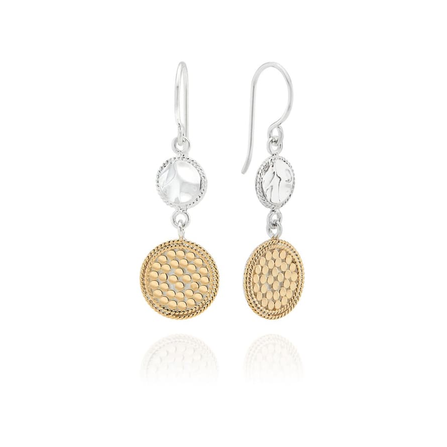 Anna Beck Hammered And Dotted Double Drop Earrings