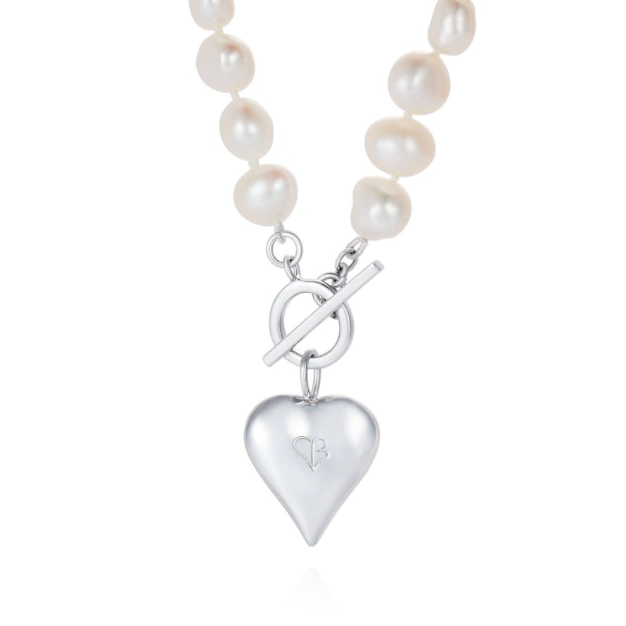 Claudia Bradby Signature Heart White Pearl Necklace