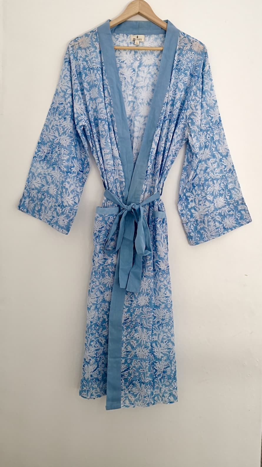 Bunti Hand Block Printed Kimono Dressing Gown Robe -Keya