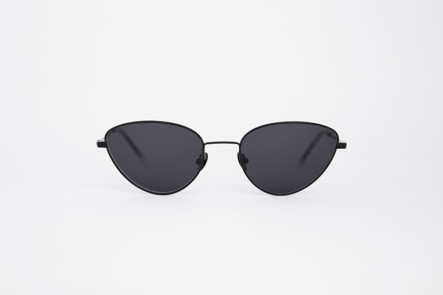 Monokel Eyewear Luna Black Sunglasses - Solid grey lens 