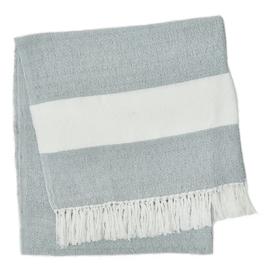 Weaver Green Dove Grey Hammam Throws -  Made from Recycled Bottles