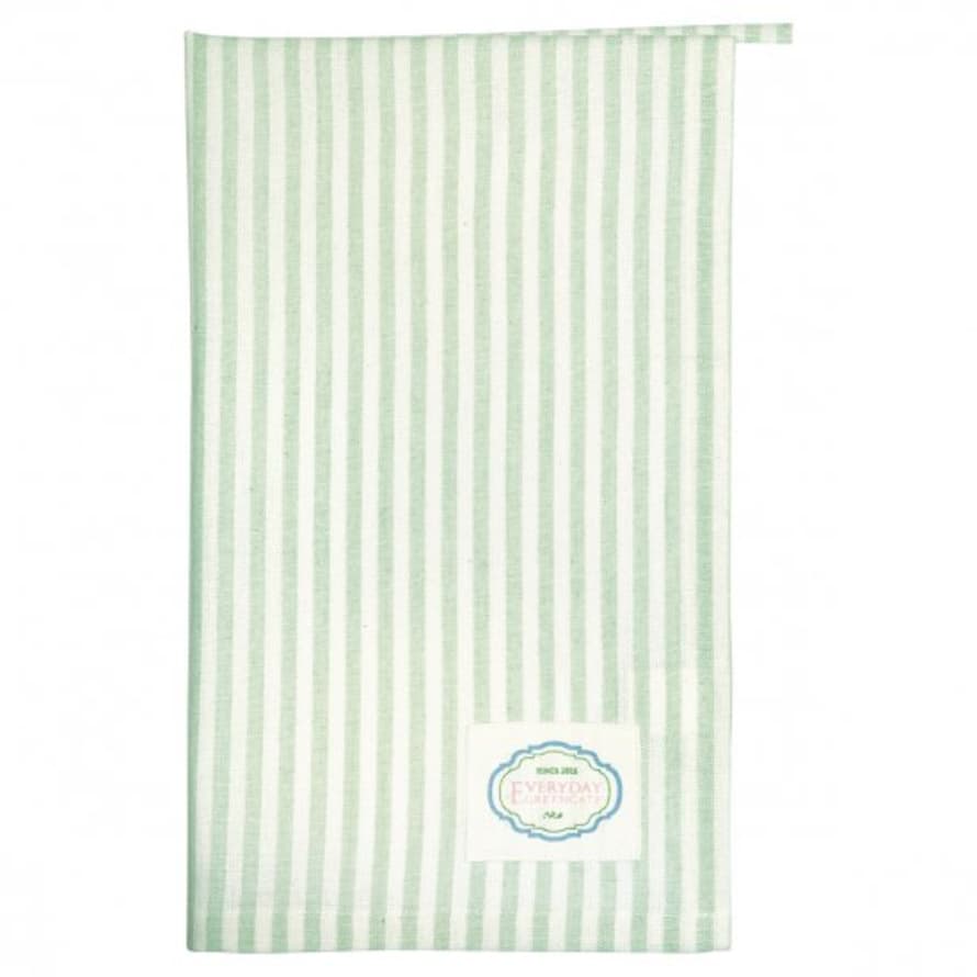 Green Gate Pale Green Stripe Alice Tea Towel - Set 2 units