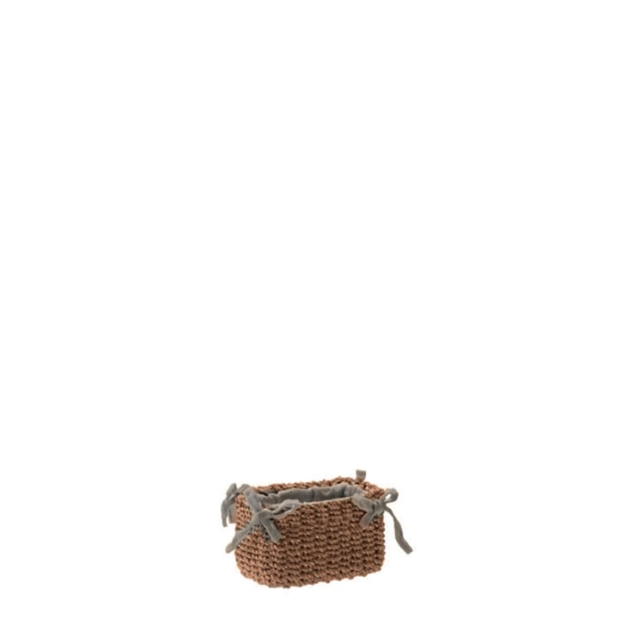 Fiorira' Un Giardino Dark Beige Mini Abaca Fabric Basket