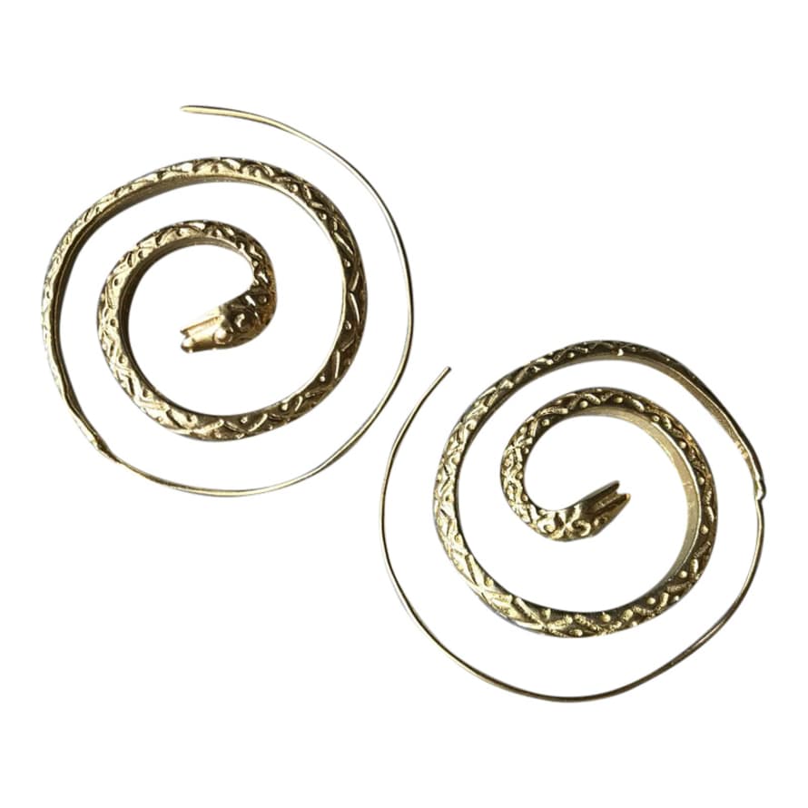 CollardManson Gold Plated 925 Silver Snake Spiral Earrings