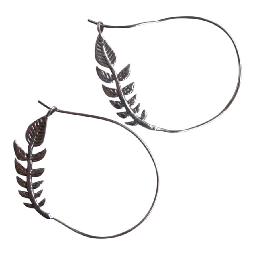 CollardManson Leafy Branch Hoop 925 Silver