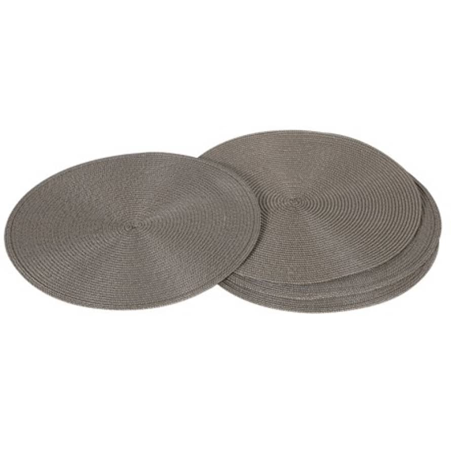 THE BROWNHOUSE INTERIORS Round Grey Placemat (Individually Sold)