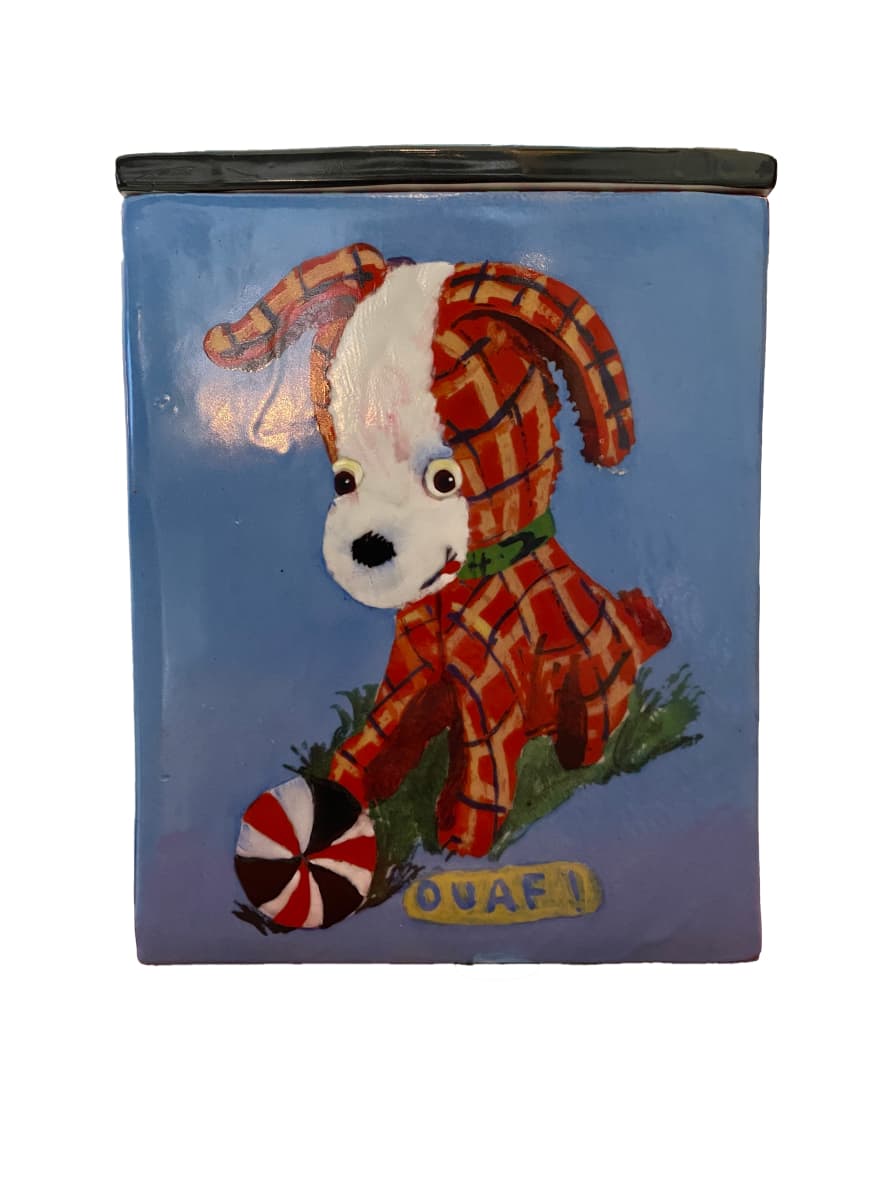 Asiatides Porcelain Box Bear & Dog 24x13x18,7 cm