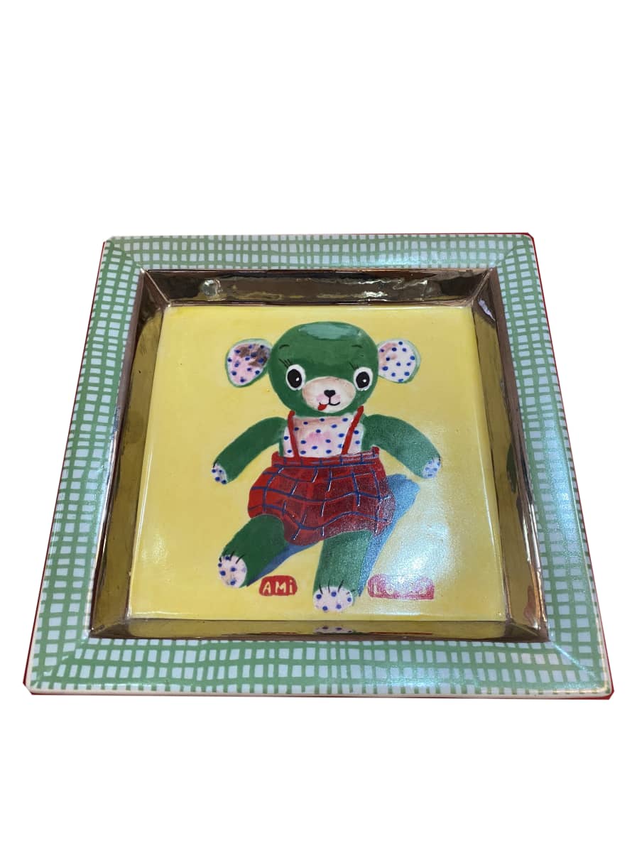 Asiatides Porcelain Tray Bear, 21,7 x 21,7 x 3,8 cm