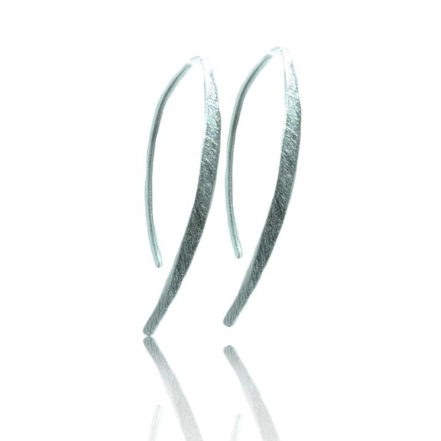 CollardManson Silver Curved Drop Earrings 