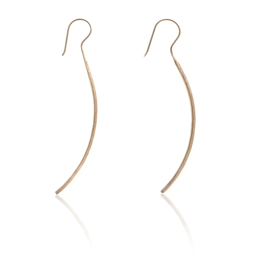 CollardManson Rose Gold Long Plated Silver Curved Earrings