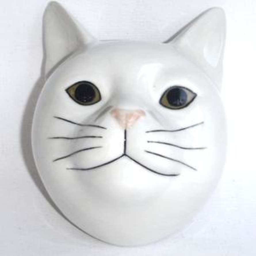 Quail Ceramics Daisy White Cat Wall Vase