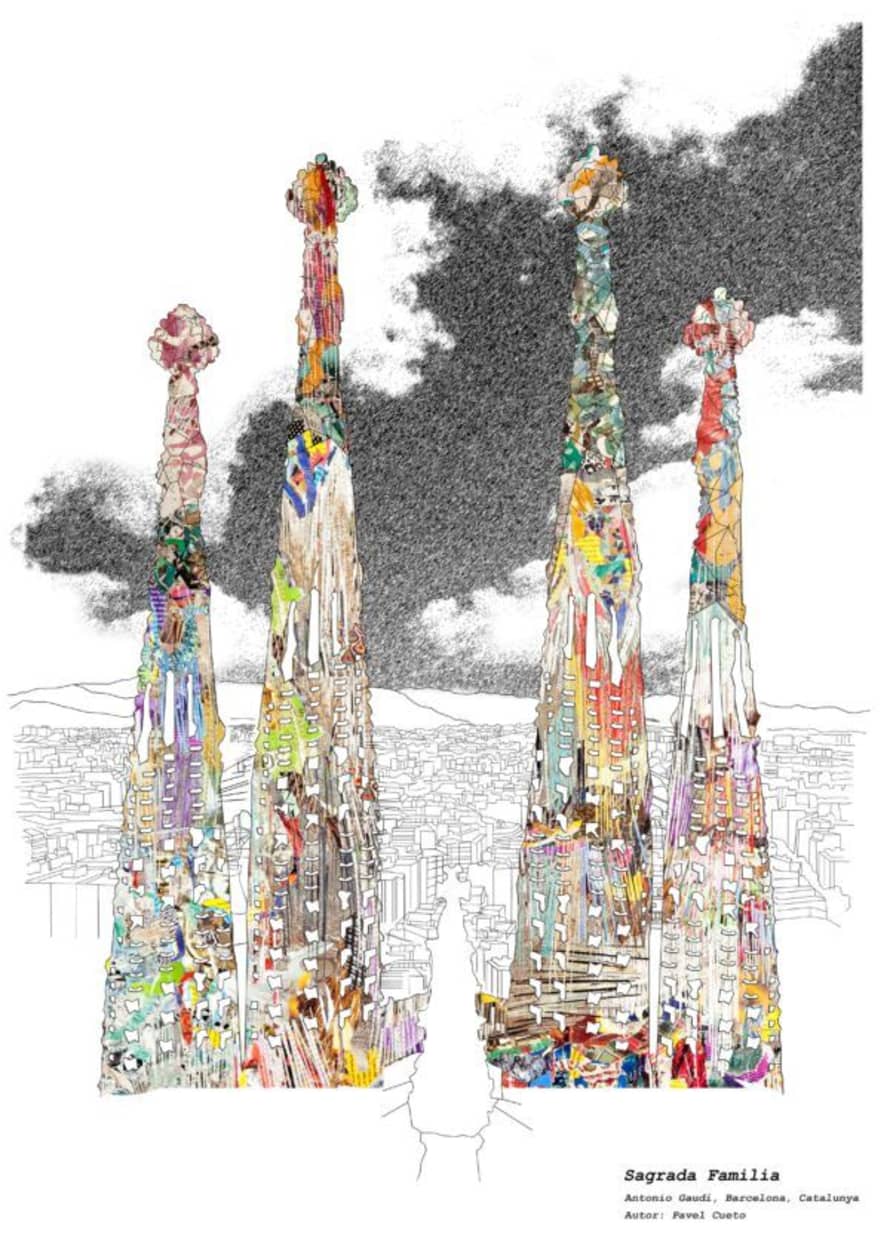 Bornisimo Sagrada Familia, Barcelona Print A5