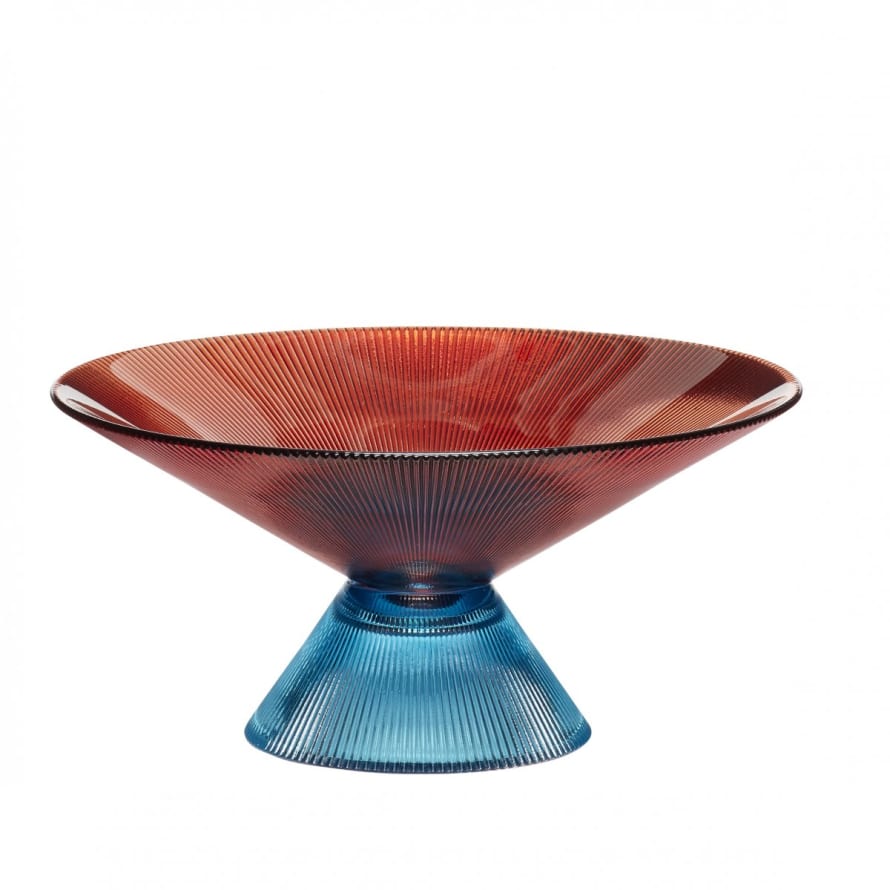 Hubsch Orange/Blue Glass Bowl