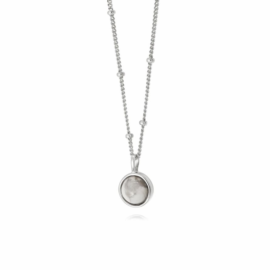Daisy London Silver Howlite Healing Stone Necklace