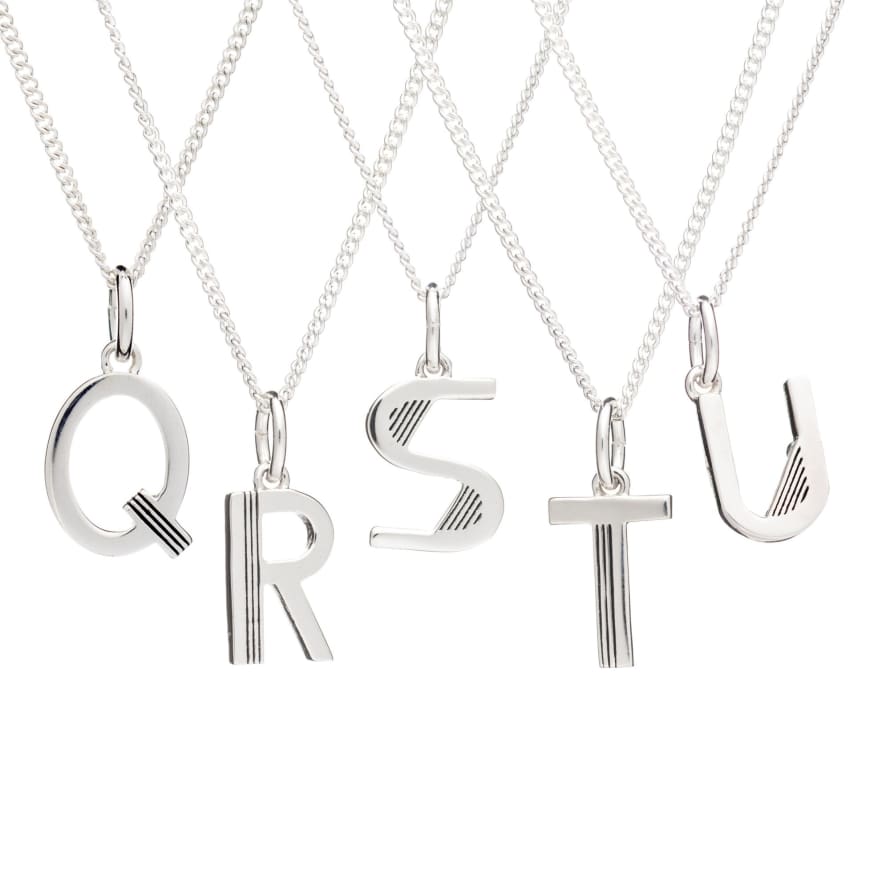 Rachel Jackson London  Silver Letter R Initial Necklace