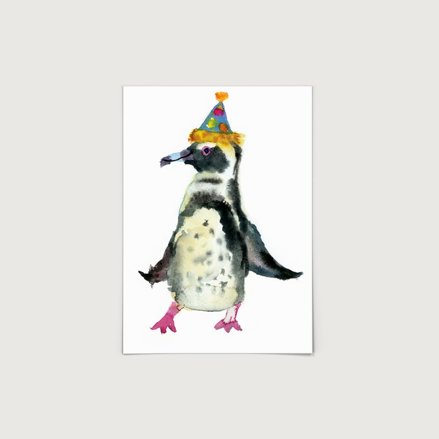 Rosie Webb  Party Penguin A4 Art Print