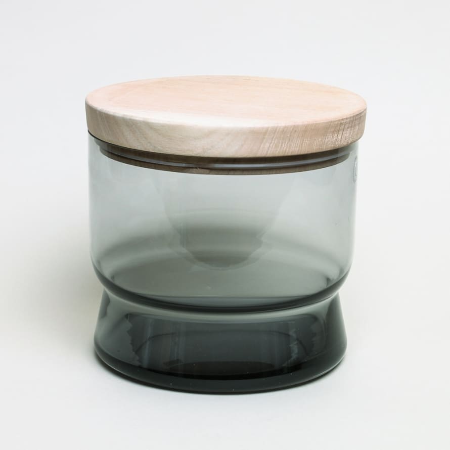 Hubsch Smoked Glass Storage Jar Large