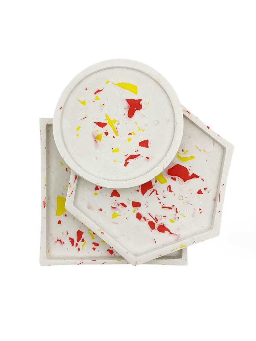 Maná Maná Set 3 Coasters White Red