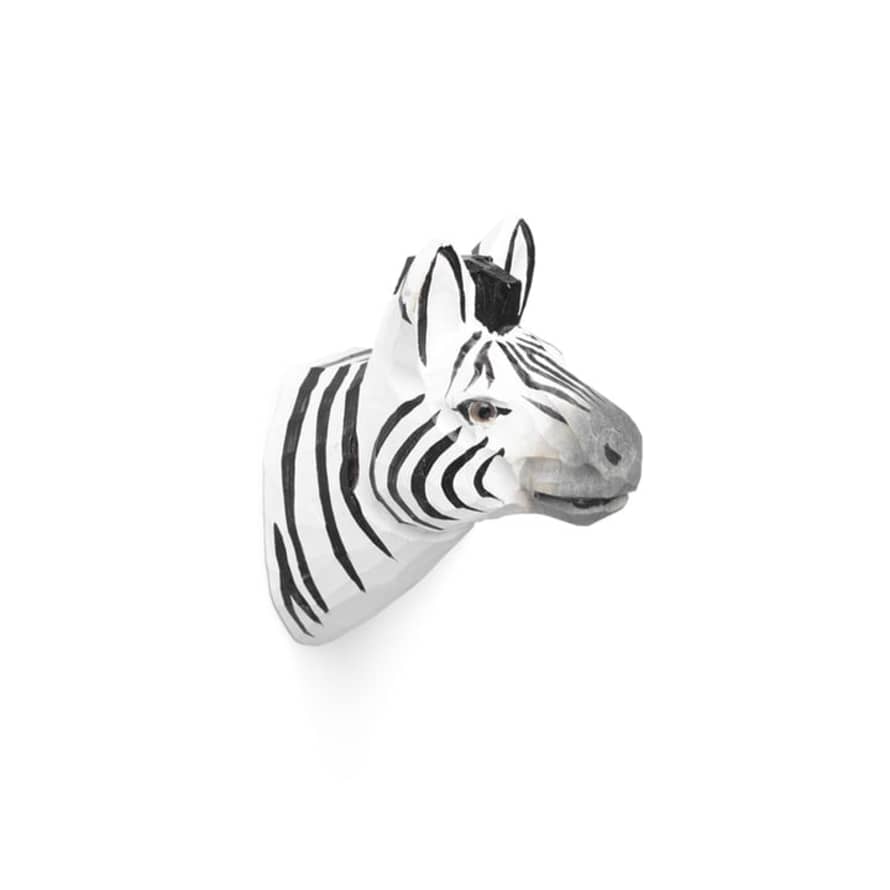 Ferm Living Zebra Animal Hand Carved Wall Hook 