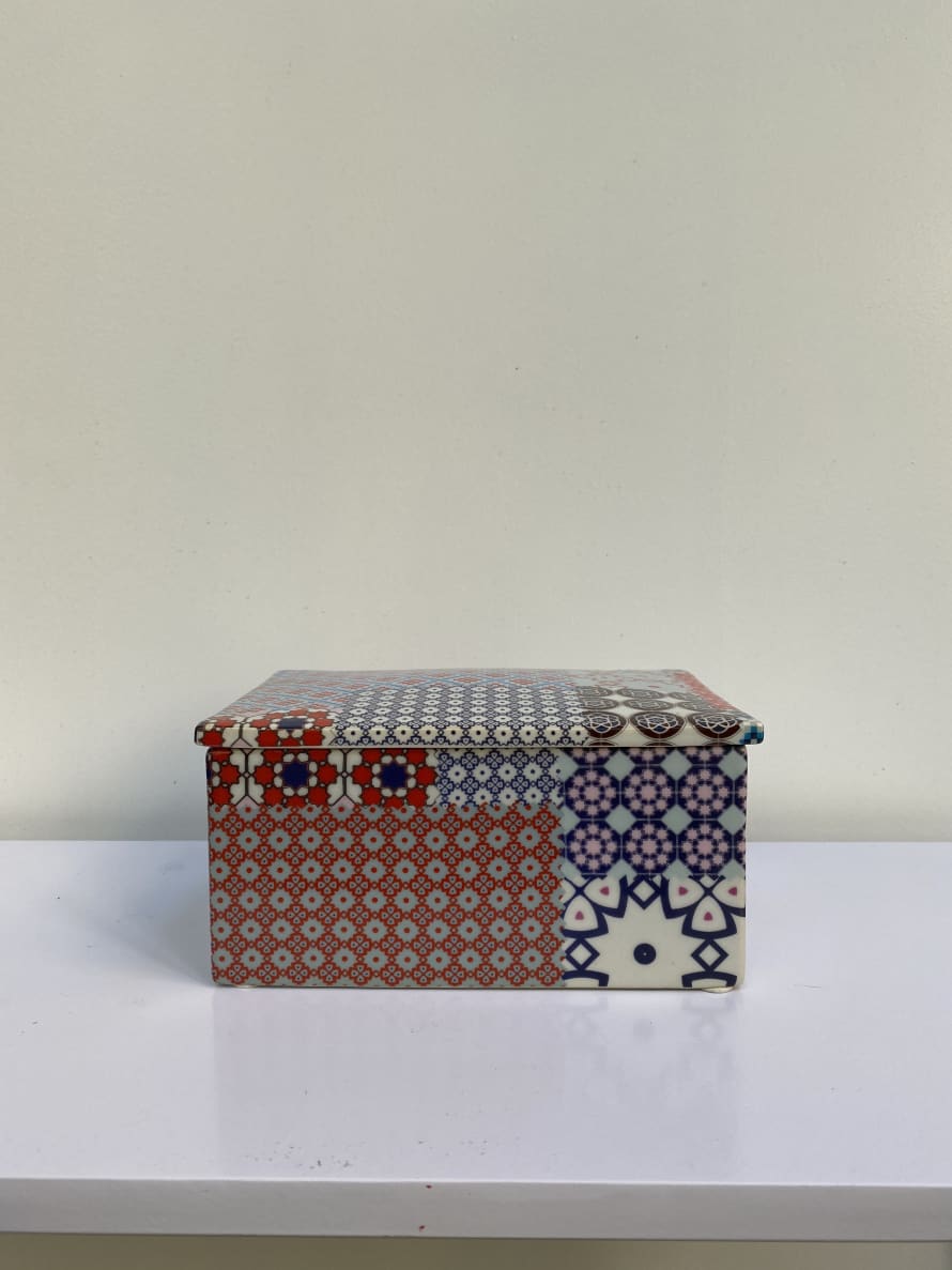 Asiatides Multicolor Box Patchwork with Lid Large