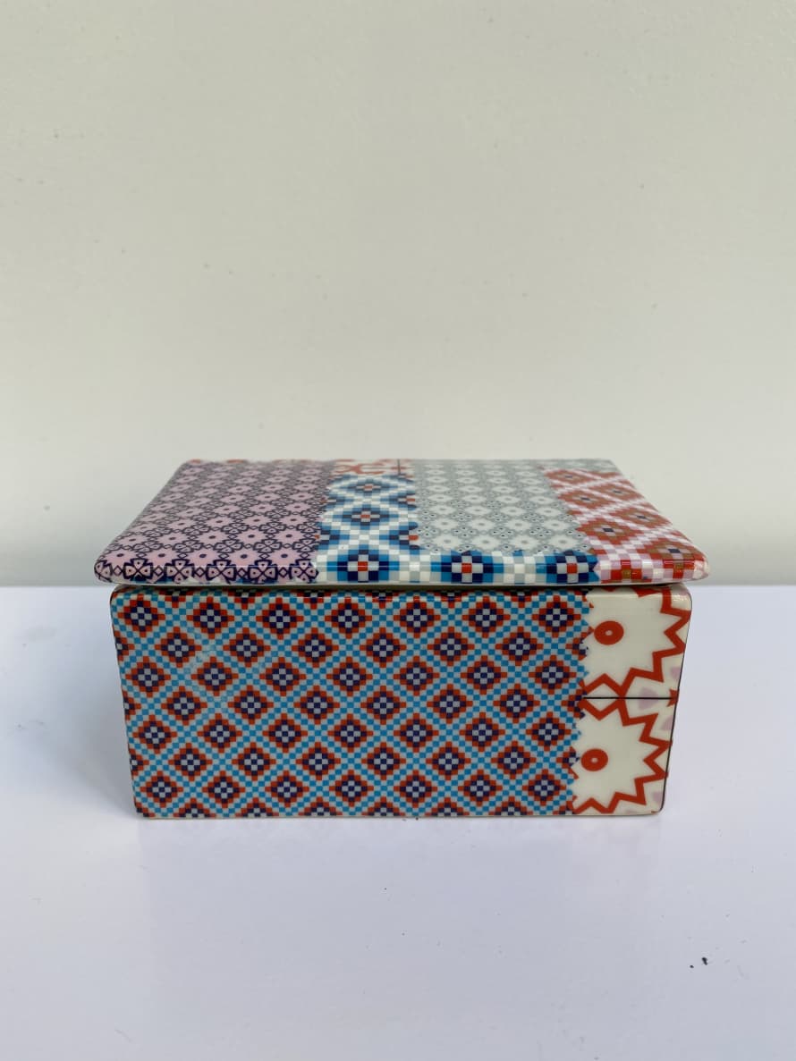 Asiatides Multicolor Box Patchwork with Lid Small