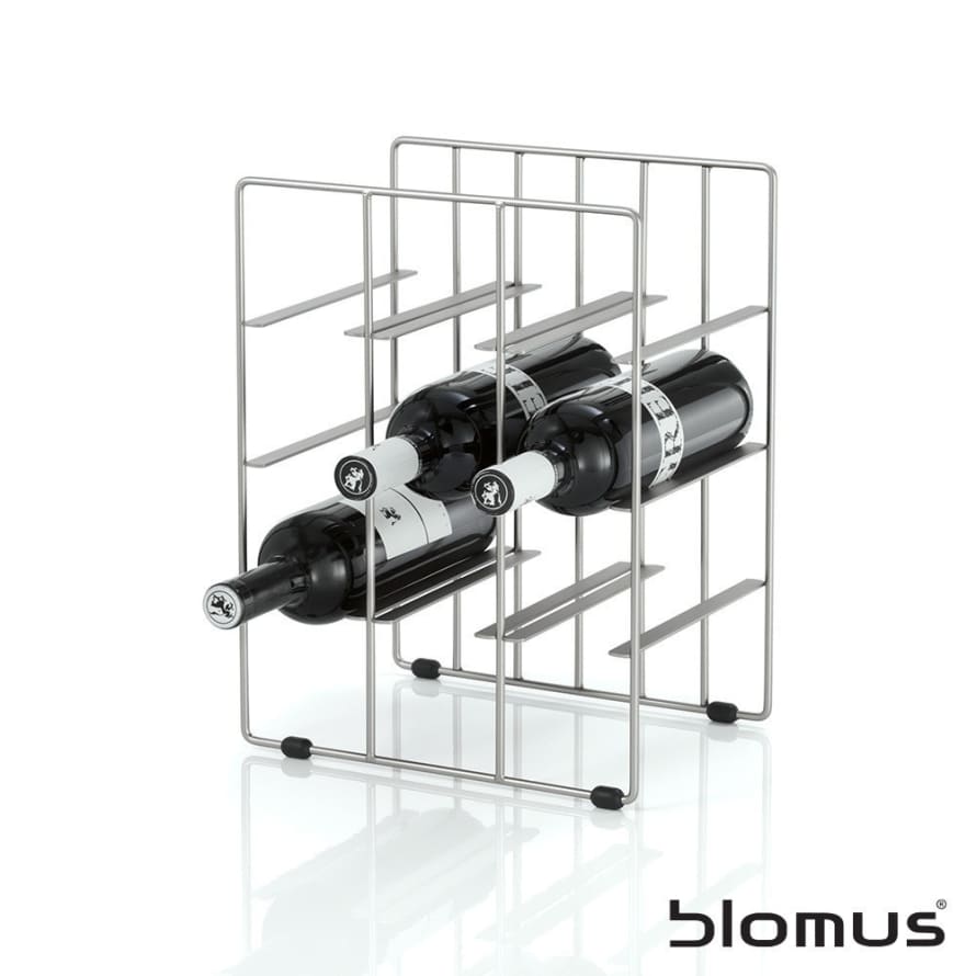 Blomus 9 Bottle Pilare Stainless Steel Wine Rack