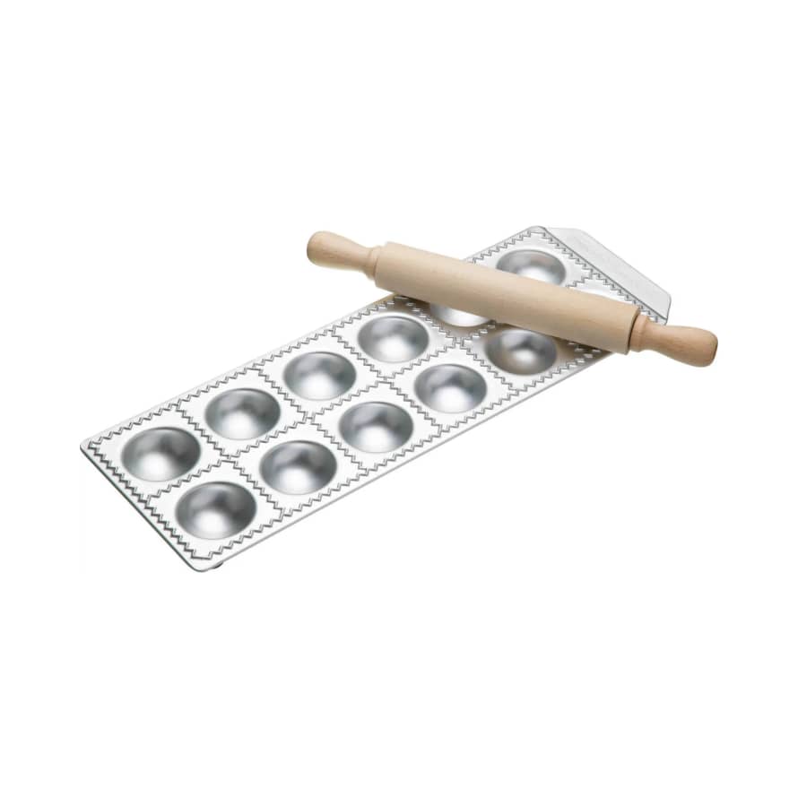 Kitchen Craft Imperia 12 Hole Ravioli Tray and Rolling Pin