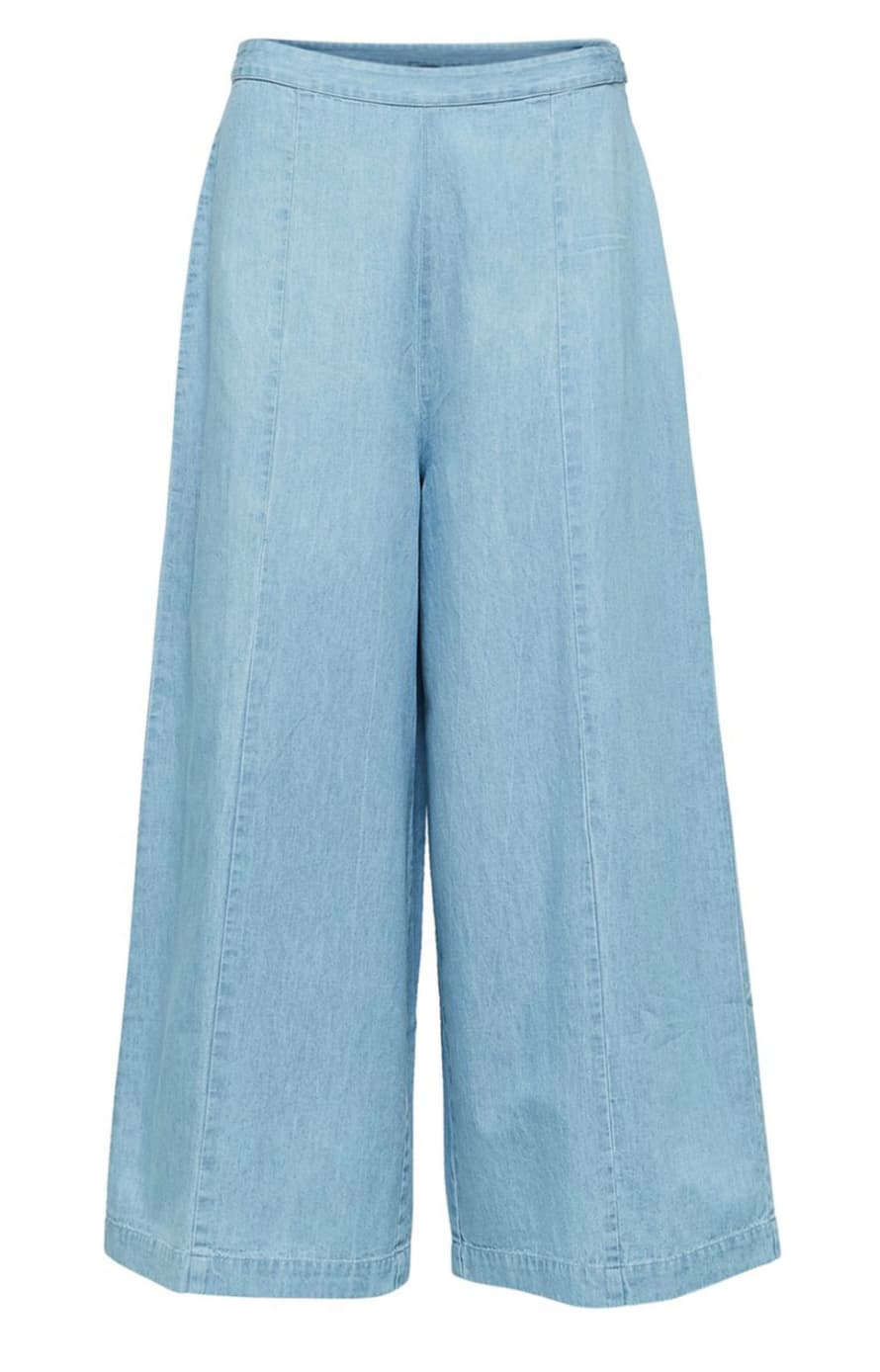 Selected Femme Tess High Waisted Crop Pants - Light Blue 