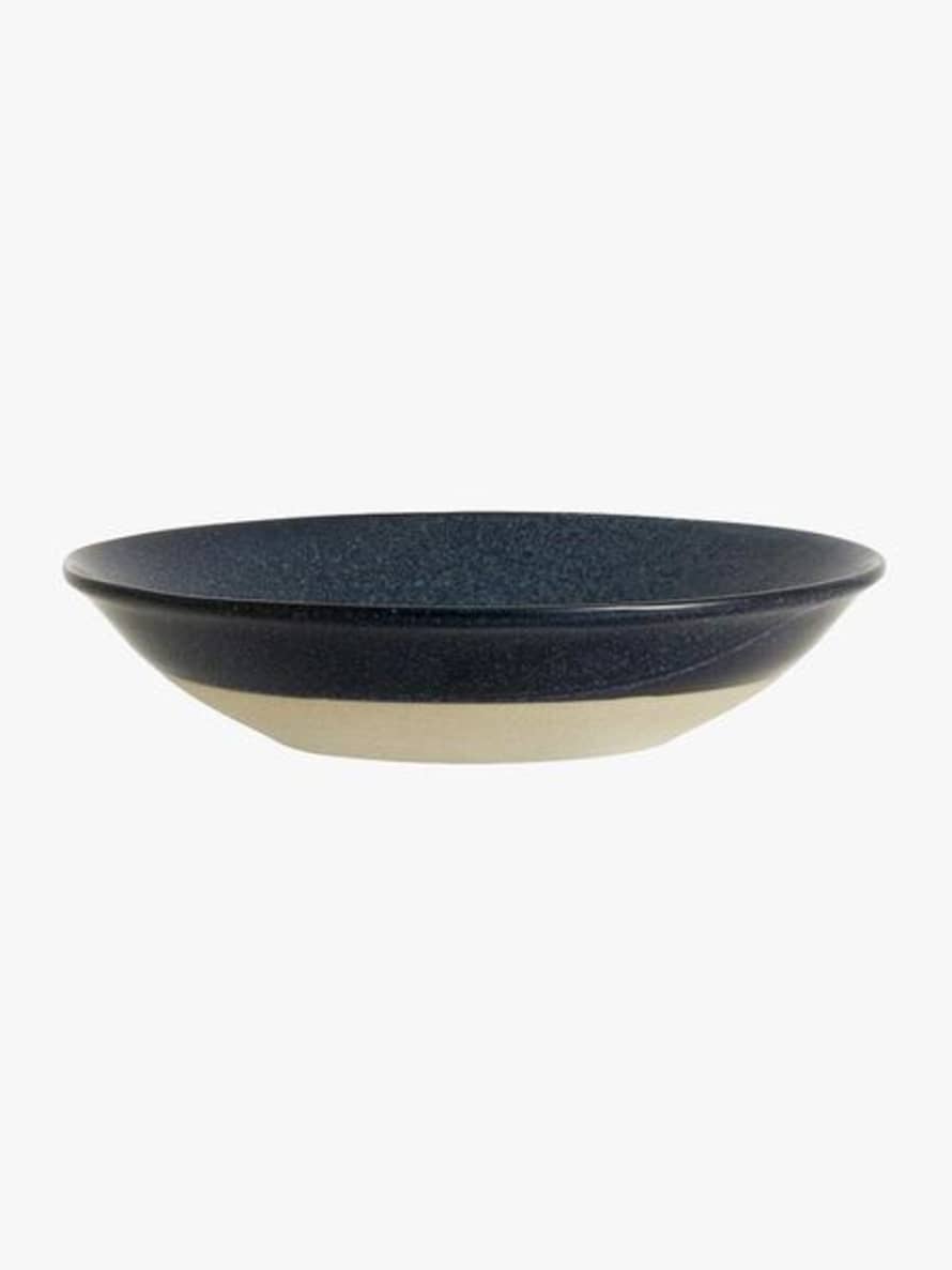 Nordal Grainy Porcelain Soup Plate Dark Blue
