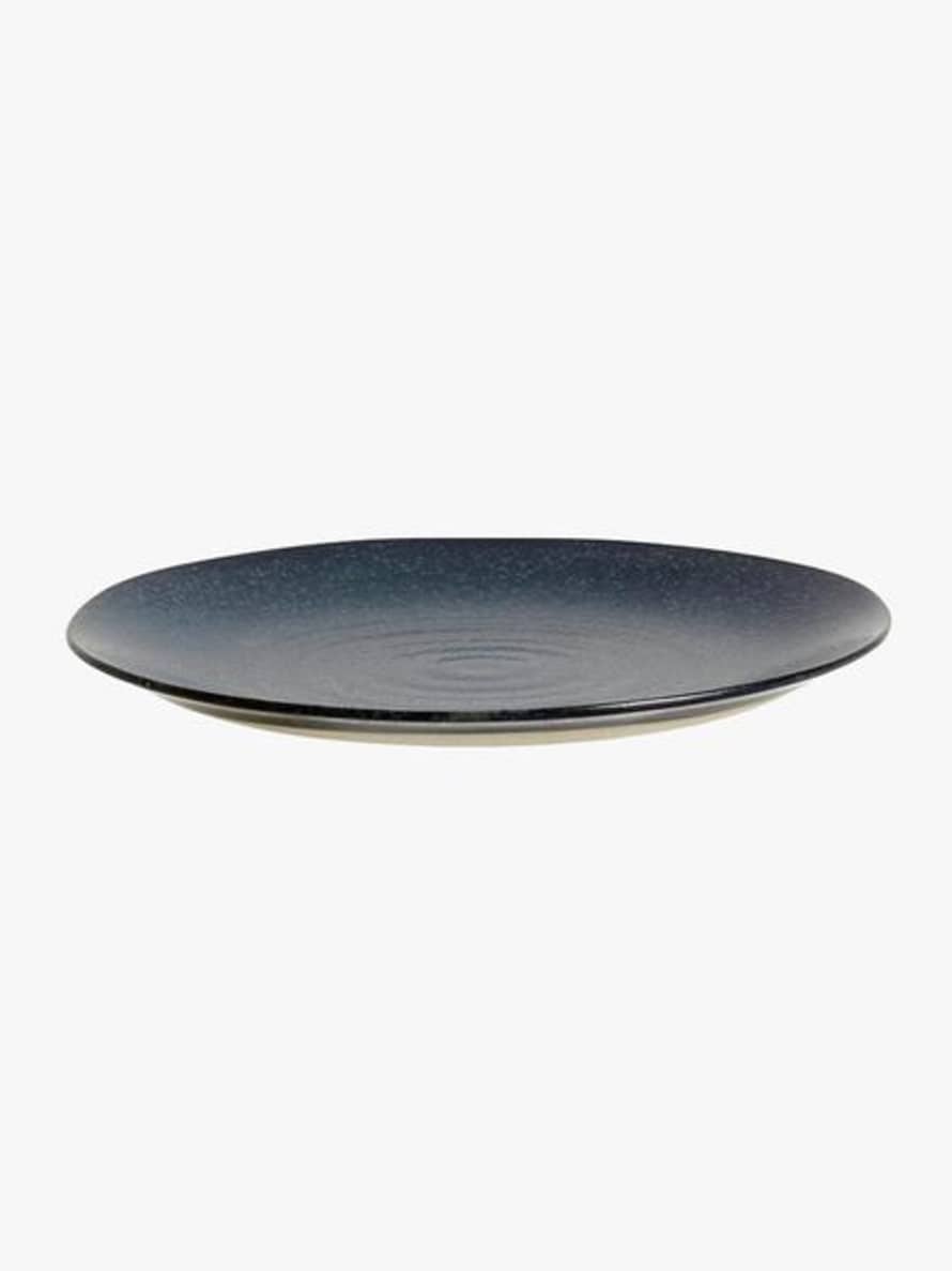 Nordal Grainy Porcelain Plate Dark Blue