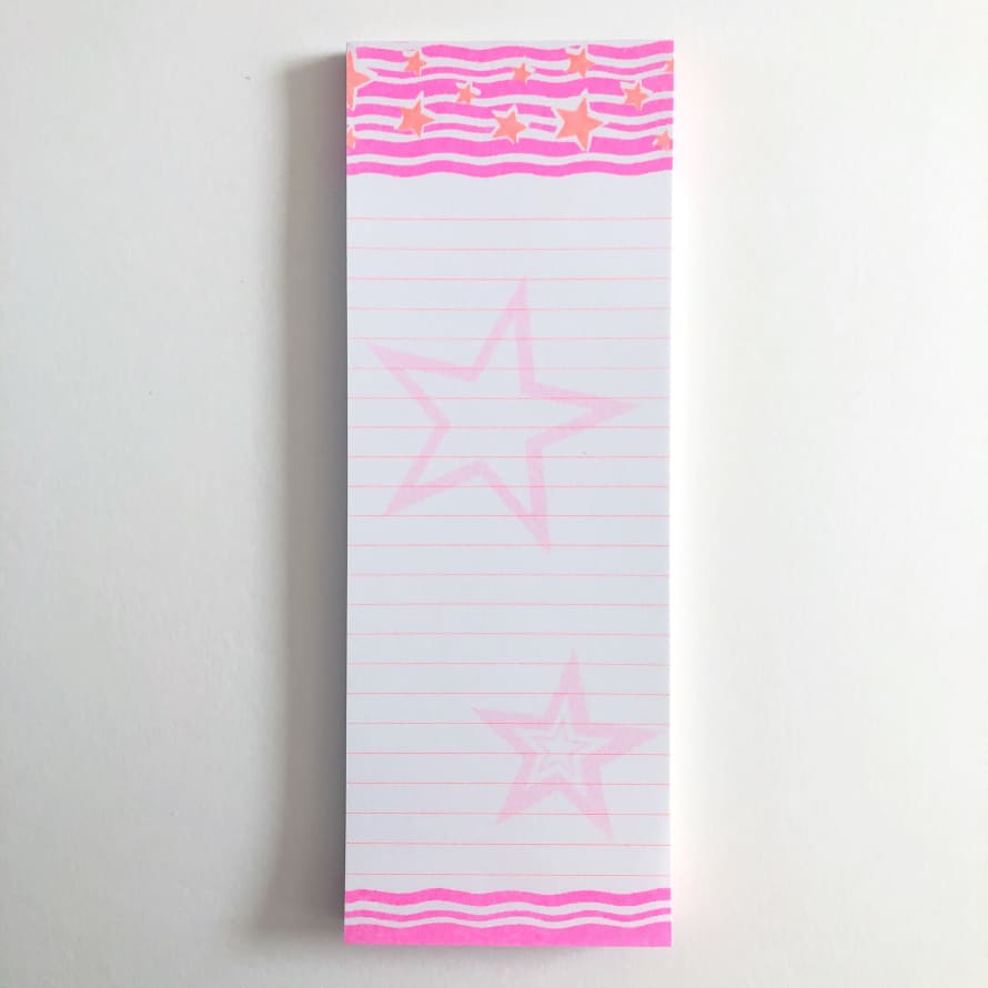 Petra Boase Neon Stars Shopping List Pad