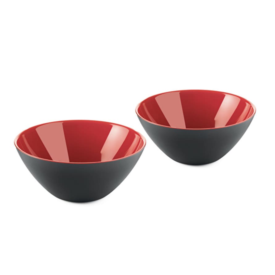 Guzzini Set of 2 Red and Black My Fusion Bowl