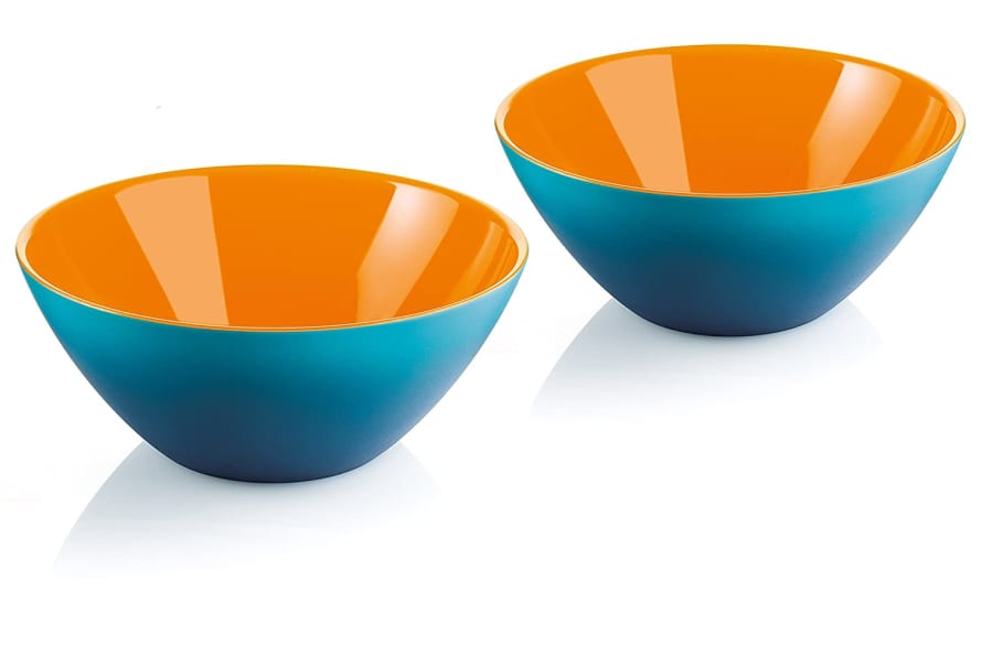 Guzzini Set of 2 Orange and Blue My Fusion Bowl