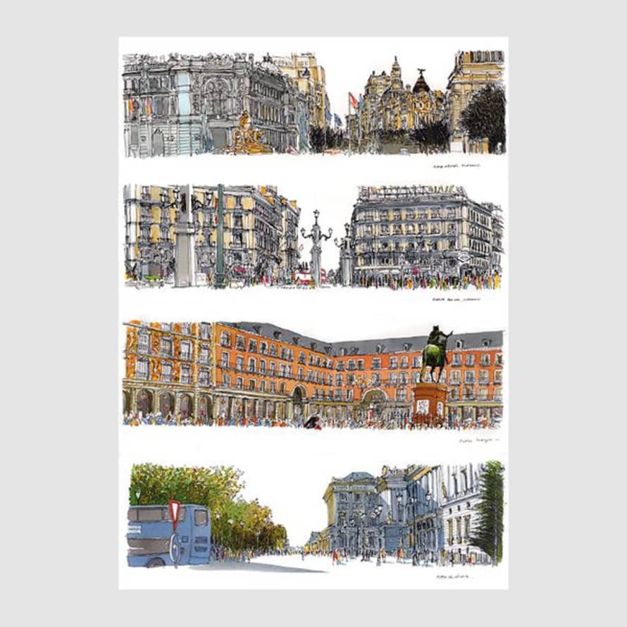 Jacobo Pérez-Enciso Madrid Plazas A4 Digital Print