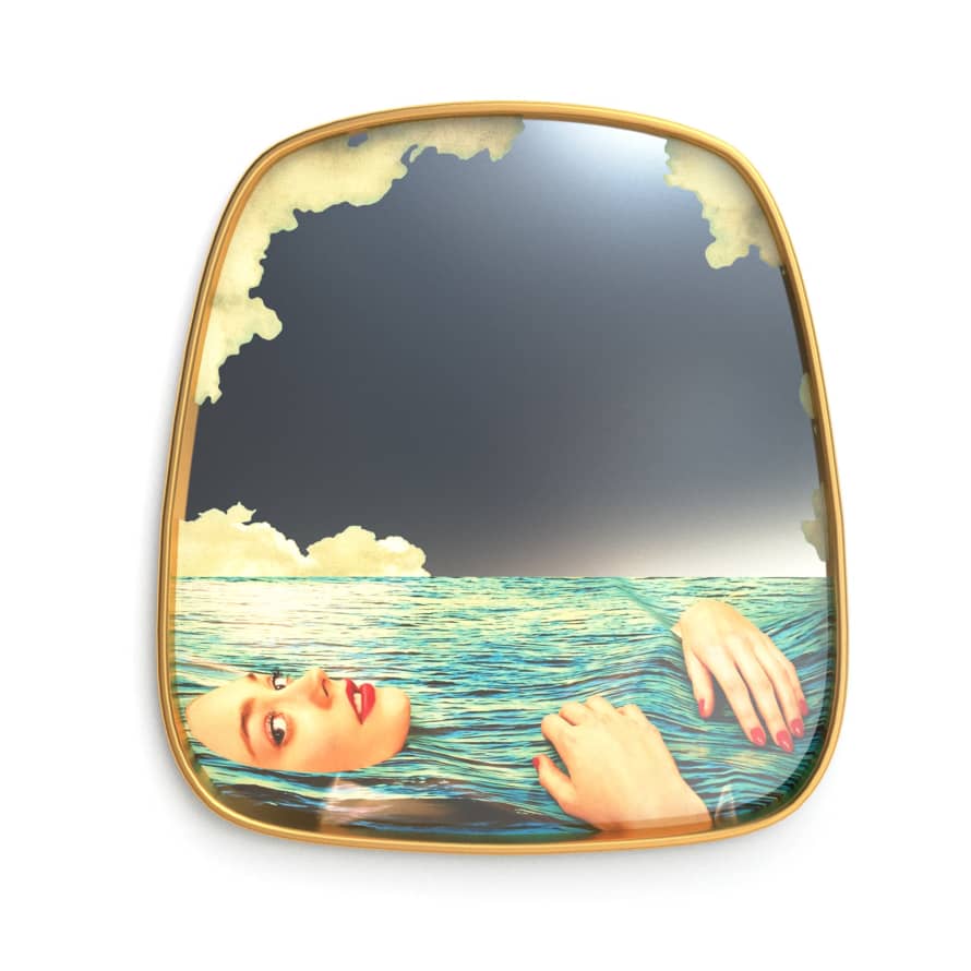 Seletti Mirror with Gold Frame Sea Girl