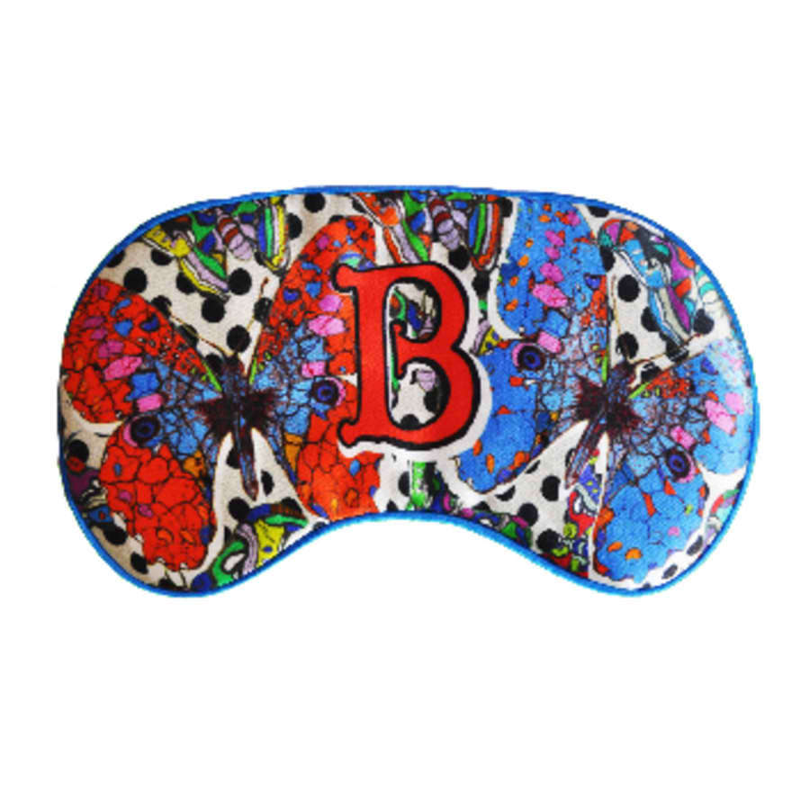 Jessica Russell Flint Silk Alphabet Eye Mask - B for Butterfly 