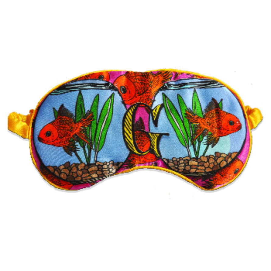 Jessica Russell Flint Silk Alphabet Eye Mask - G for Goldfish