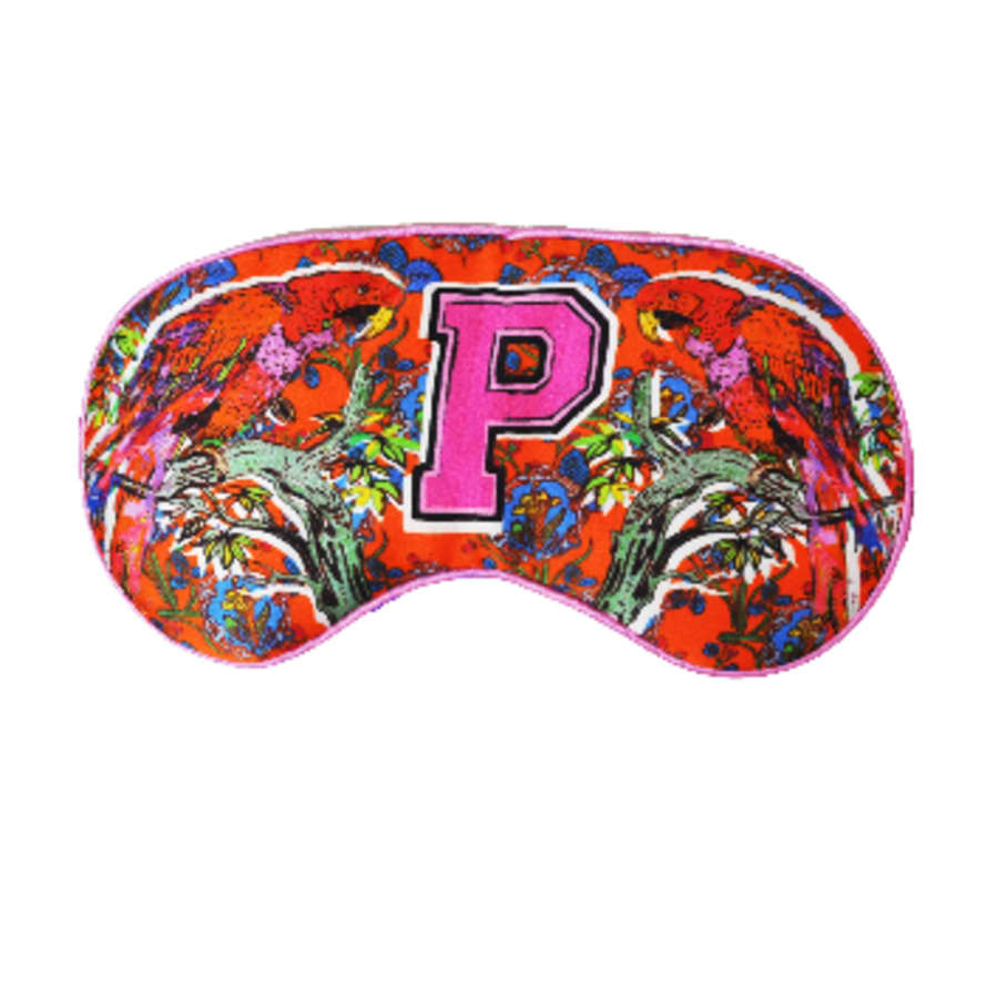 Jessica Russell Flint Silk Alphabet Eye Mask - P for Parrots