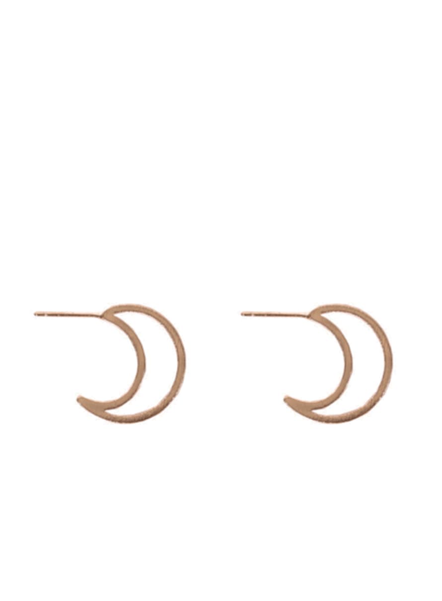 Big Metal Chaiarra Moon Earrings In Rose Gold