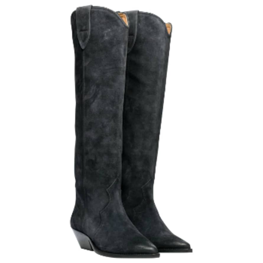 Isabel Marant Faded Black High Knee Denvee Boot