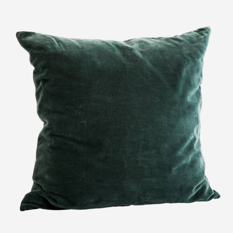 Madam Stoltz Velvet Cushion Cover Forest Green