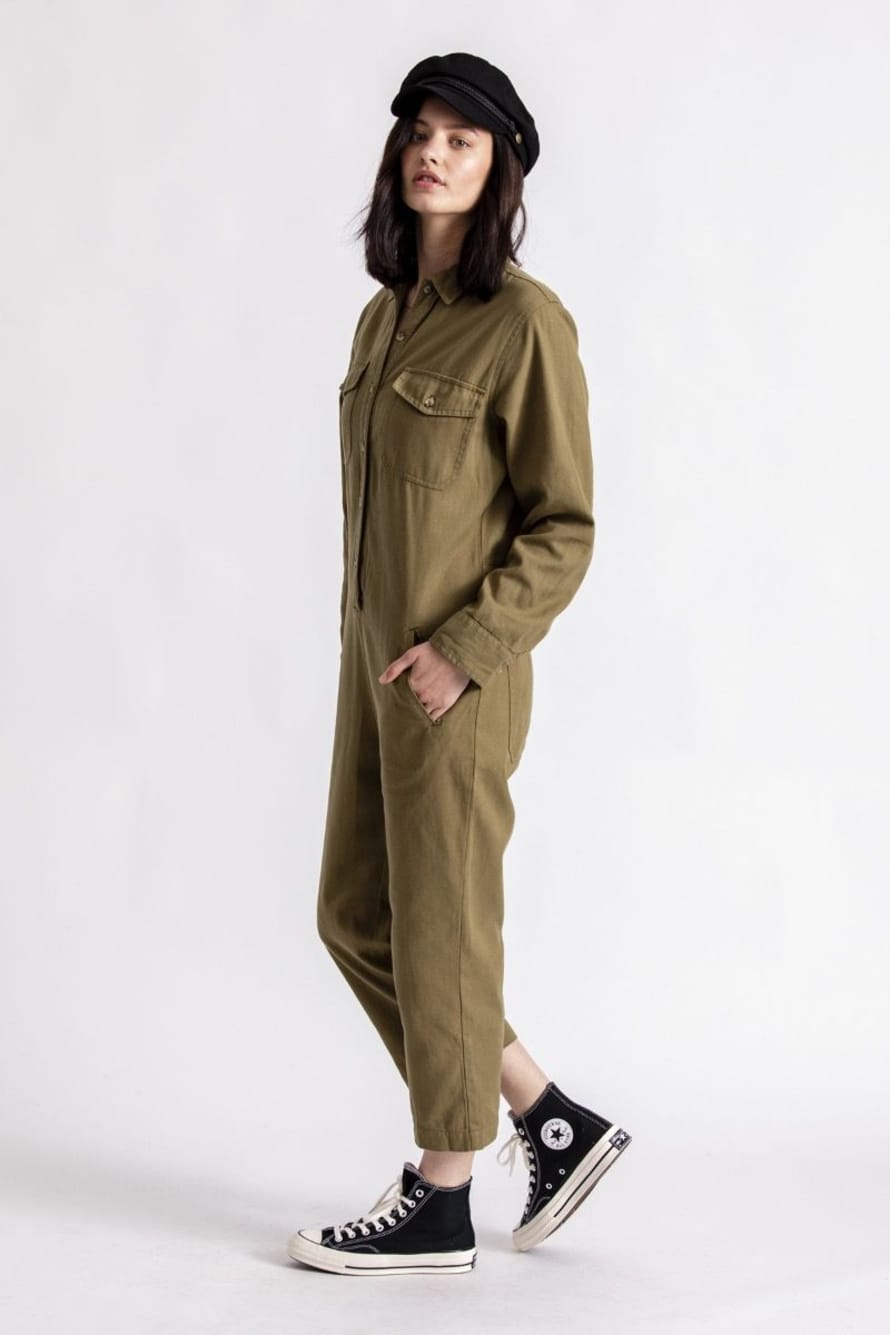 Brixton Washed Olive Melbourne Crop Coverall