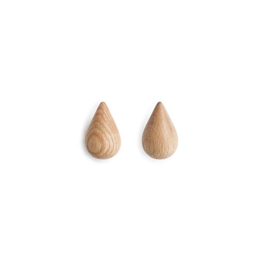 Normann Copenhagen Dropit Hooks Small Oak 2 Pcs