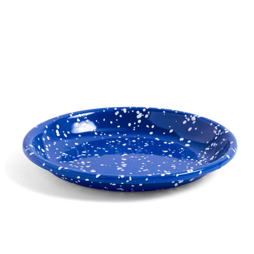 HAY Enamel Deep Plate Medium Speckle Blue