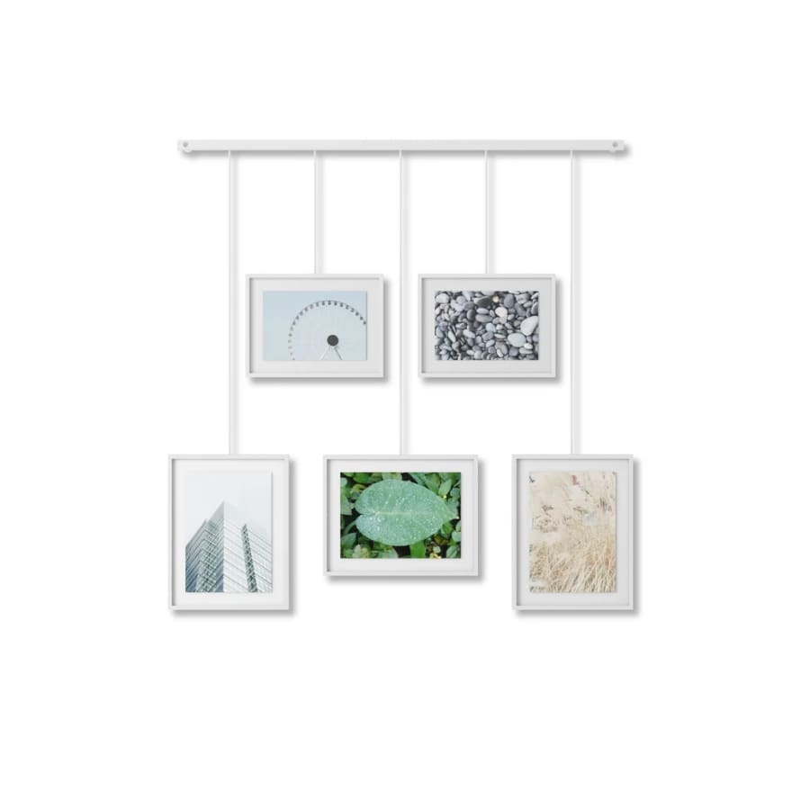 Umbra Set of 5 White Exhibit Hanging Photo Frames