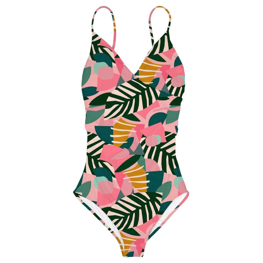 dedicated Collage Leaves Klinte Wrap Swimsuit