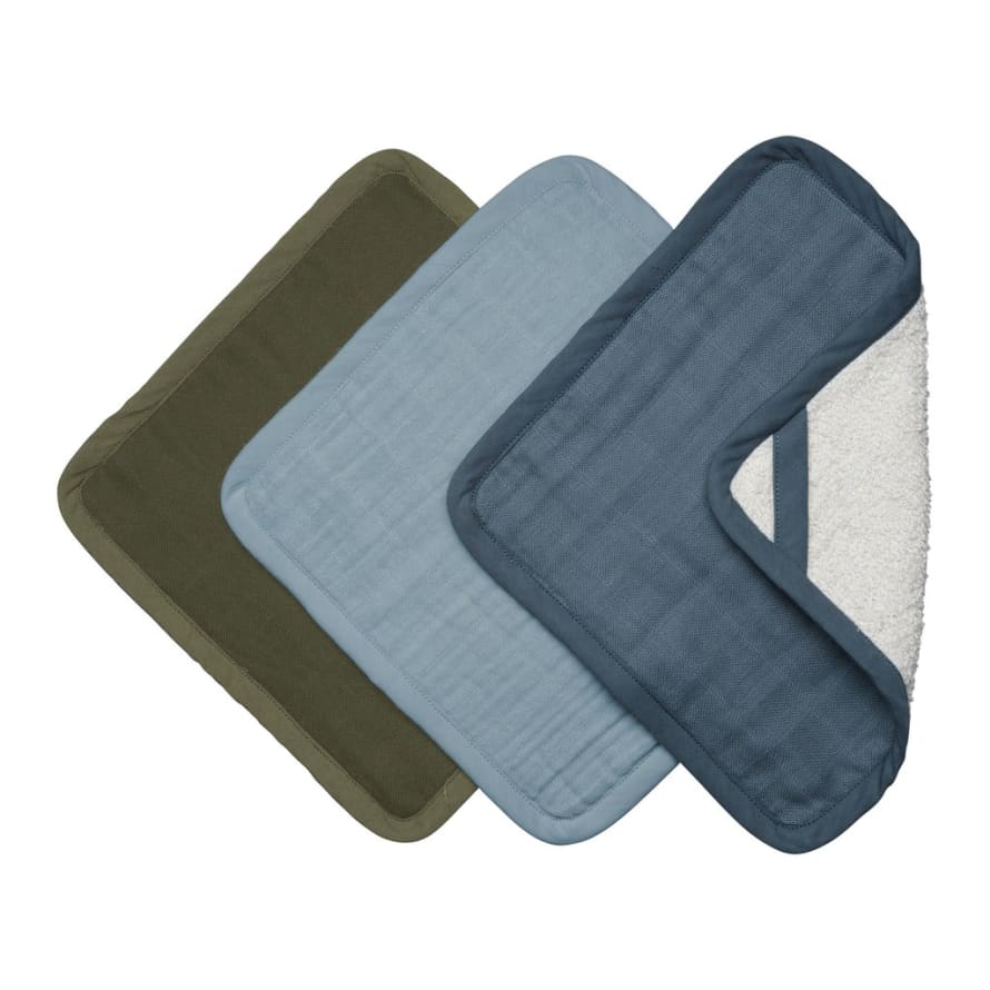 FABELAB Baby Soft Washcloth Set of 3 in Costal Colours