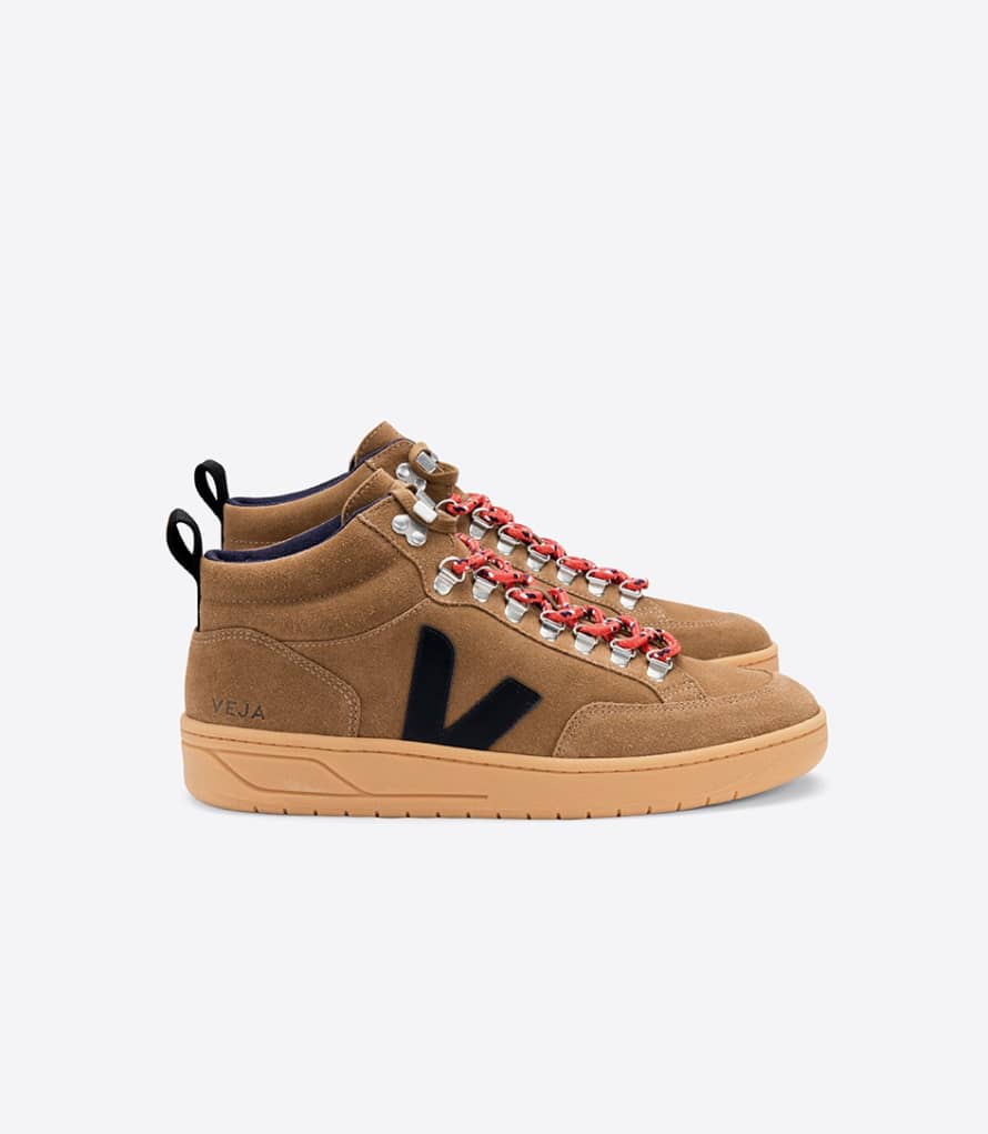 Veja Roraima Suede Brown Black Gum Sole Shoes